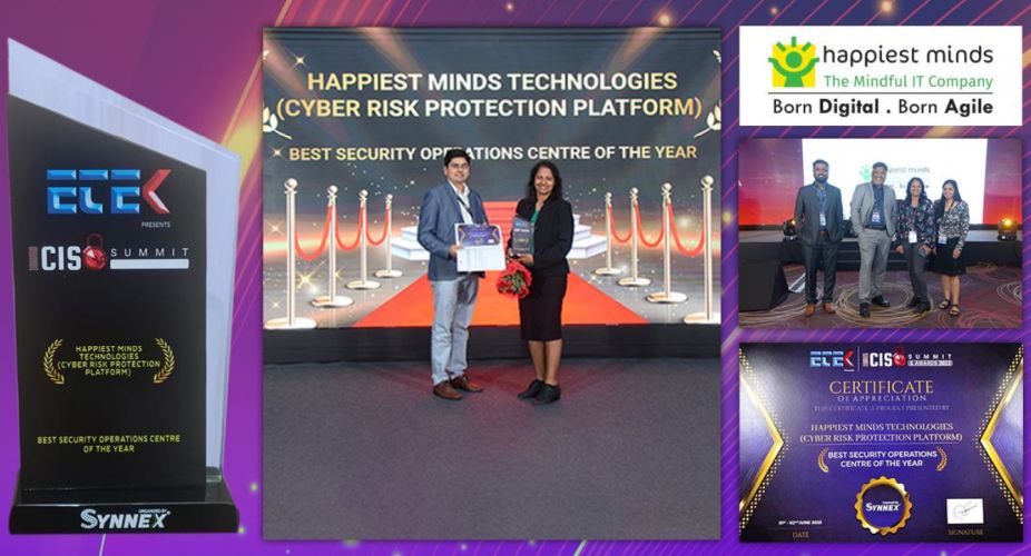 Happiest Minds' CRPP solution wins 'Best Security Operation Centre of the Year' at the CISO Summit & Awards 2023